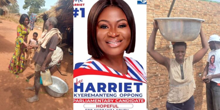 Harriet Kyeremanteng Oppong Rescues Nyamebekyere with Water Solution, Fixes Long-standing Borehole Issue