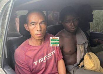 Bekwai Forestry Commission arrests 2 illegal miners, burns excavator