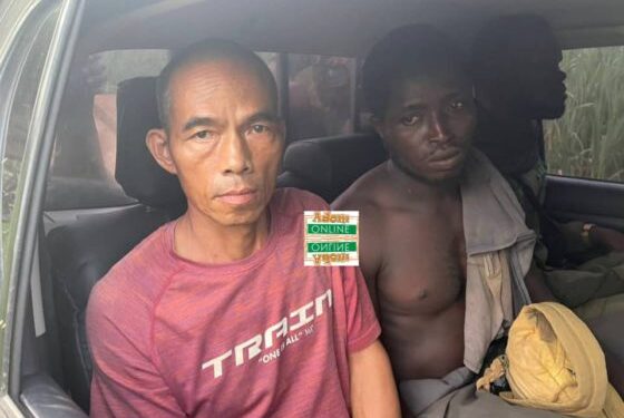 Bekwai Forestry Commission arrests 2 illegal miners, burns excavator