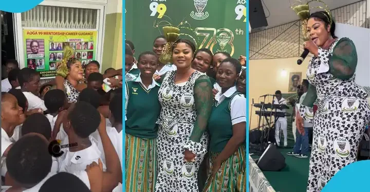 Empress Gifty Storms Aburi Girls High School, Donates GH₵10k And Promises Free Show