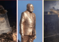 Akufo-Addo statue at Effia Nkwanta roundabout demolished under mysterious circumstances