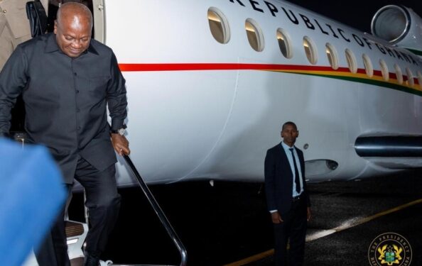 Mahama arrives in Kenya for AU reforms retreat aboard presidential jet