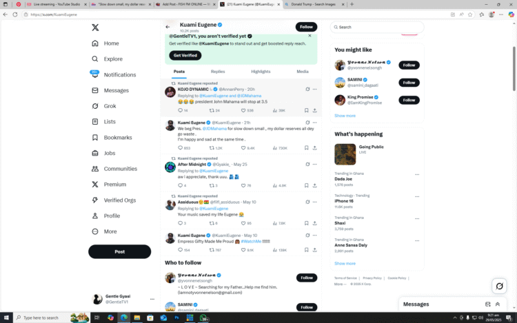 “Slow down small, my dollar reserves all dey go waste” – Kuami Eugene tells Mahama