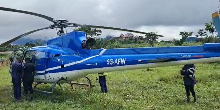 Another Helicopter makes emergency landing in Nkawkaw