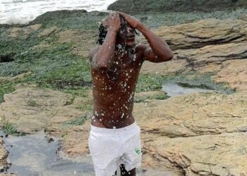 The Dance Hall King undergoes spiritual cleansing at Teshie Beach after EOCO interrogation