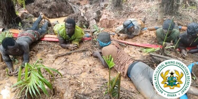 Hundreds surrender as NAIMOS raids galamsey sites in Western Region