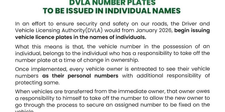 DVLA to issue Vehicle Number Plates in individual names from January 2026