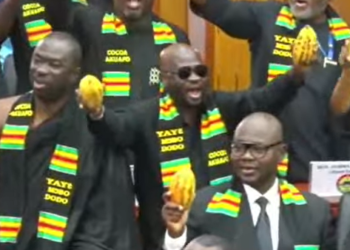 Cocoa Chaos in Parliament: Minority MPs brandish pods to slam gov’t at 2026 SONA