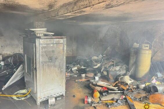 GNFS Saves Five Rooms From Fire at Gbawe Gravel Junction