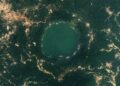 Lake Bosomtwe shimmers with gold glitters in new satellite image – Earth from space
