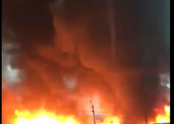 GNFS battles major rubber factory fire at Circle as heavy rains hamper response