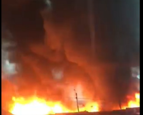 GNFS battles major rubber factory fire at Circle as heavy rains hamper response