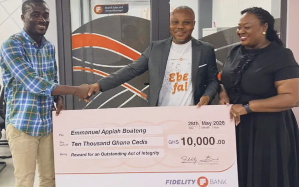 Fidelity Bank rewards customer with GH¢10,000 for returning GH¢4,000 found at ATM