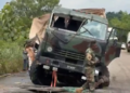 Military vehicle, STC bus involved in accident at Nkenkasu